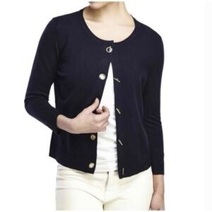 Premise Women's Black Gold Toggle Button Cardigan Sweater in Size Large